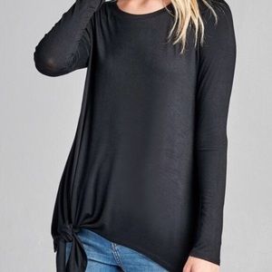 Black Side Tye Top